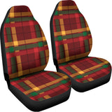 Red Green And Yellow Stewart Print Universal Fit Car Seat Covers 102422