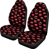 Red Halloween Vampire Lips Pattern Print Universal Fit Car Seat Covers 102422