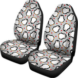 Red Heart And Penguin Pattern Print Universal Fit Car Seat Covers 102422