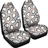 Red Heart And Penguin Pattern Print Universal Fit Car Seat Covers 102422