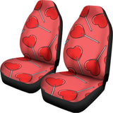 Red Heart Lollipop Pattern Print Universal Fit Car Seat Covers 102422