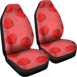 Red Heart Lollipop Pattern Print Universal Fit Car Seat Covers 102422