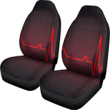 Red Heartbeat Print Universal Fit Car Seat Covers 102422