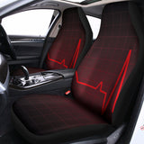 Red Heartbeat Print Universal Fit Car Seat Covers 102422