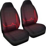 Red Heartbeat Print Universal Fit Car Seat Covers 102422