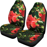 Red Hibiscus Flowers Print Universal Fit Car Seat Covers 102422