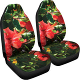 Red Hibiscus Flowers Print Universal Fit Car Seat Covers 102422