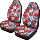 Red Hibiscus Tropical Pattern Print Universal Fit Car Seat Covers 102422