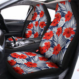 Red Hibiscus Tropical Pattern Print Universal Fit Car Seat Covers 102422