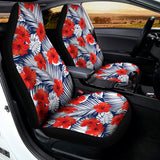 Red Hibiscus Tropical Pattern Print Universal Fit Car Seat Covers 102422