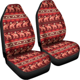 Red Indian Elephant Pattern Print Universal Fit Car Seat Covers 102422