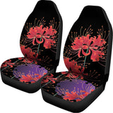 Red Japanese Amaryllis Pattern Print Universal Fit Car Seat Covers 102422