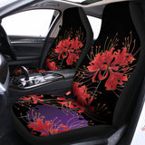 Red Japanese Amaryllis Pattern Print Universal Fit Car Seat Covers 102422