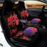 Red Japanese Amaryllis Pattern Print Universal Fit Car Seat Covers 102422