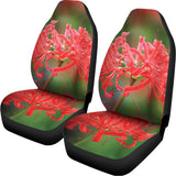 Red Japanese Amaryllis Print Universal Fit Car Seat Covers 102422