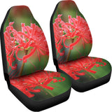 Red Japanese Amaryllis Print Universal Fit Car Seat Covers 102422