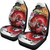Red Japanese Dragon Tattoo Print Universal Fit Car Seat Covers 102422