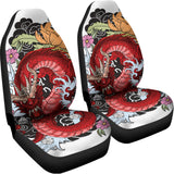 Red Japanese Dragon Tattoo Print Universal Fit Car Seat Covers 102422