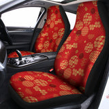 Red Japanese Pattern Print Universal Fit Car Seat Covers 102422