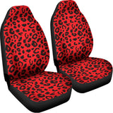 Red Leopard Print Universal Fit Car Seat Covers 102422