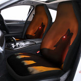 Red Moon Howling Wolf Print Universal Fit Car Seat Covers 102422
