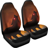 Red Moon Howling Wolf Print Universal Fit Car Seat Covers 102422