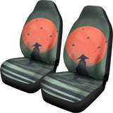 Red Moon Samurai Print Universal Fit Car Seat Covers 102422