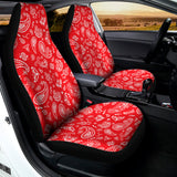 Red Paisley Bandana Pattern Print Universal Fit Car Seat Covers 102422