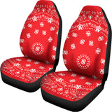 Red Paisley Bandana Print Universal Fit Car Seat Covers 102422