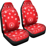 Red Paisley Bandana Print Universal Fit Car Seat Covers 102422