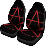 Red Pentagram Symbol Print Universal Fit Car Seat Covers 102422