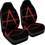 Red Pentagram Symbol Print Universal Fit Car Seat Covers 102422