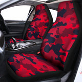 Red Pink And Black Camouflage Print Universal Fit Car Seat Covers 102422