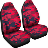 Red Pink And Black Camouflage Print Universal Fit Car Seat Covers 102422