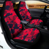 Red Pink And Black Camouflage Print Universal Fit Car Seat Covers 102422