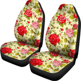 Red Pink Rose Floral Pattern Print Universal Fit Car Seat Covers 102422