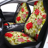 Red Pink Rose Floral Pattern Print Universal Fit Car Seat Covers 102422