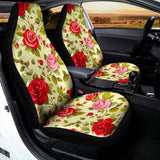 Red Pink Rose Floral Pattern Print Universal Fit Car Seat Covers 102422