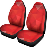 Red Polygonal Geometric Print Universal Fit Car Seat Covers 102422