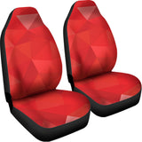 Red Polygonal Geometric Print Universal Fit Car Seat Covers 102422
