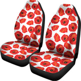 Red Poppy Pattern Print Universal Fit Car Seat Covers 102422