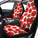 Red Poppy Pattern Print Universal Fit Car Seat Covers 102422