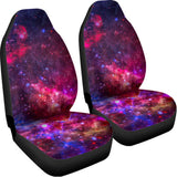Red Purple Nebula Galaxy Space Print Universal Fit Car Seat Covers 102422