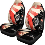 Red Rising Sun Samurai Print Universal Fit Car Seat Covers 102422