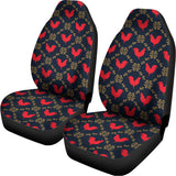 Red Rooster Pattern Print Universal Fit Car Seat Covers 102422
