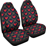 Red Rooster Pattern Print Universal Fit Car Seat Covers 102422