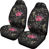 Red Rose Floral Pattern Print Universal Fit Car Seat Covers 102422