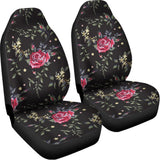 Red Rose Floral Pattern Print Universal Fit Car Seat Covers 102422