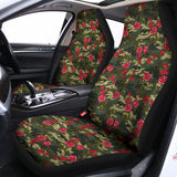 Red Rose Flower Camouflage Print Universal Fit Car Seat Covers 102422