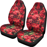 Red Rose Flower Print Universal Fit Car Seat Covers 102422